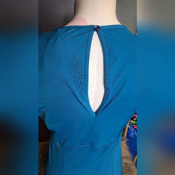 DEADSTOCK • Moda International • Vintage 90s Beaded Keyhole Stretch Blouse [M] - Picture 10 of 16